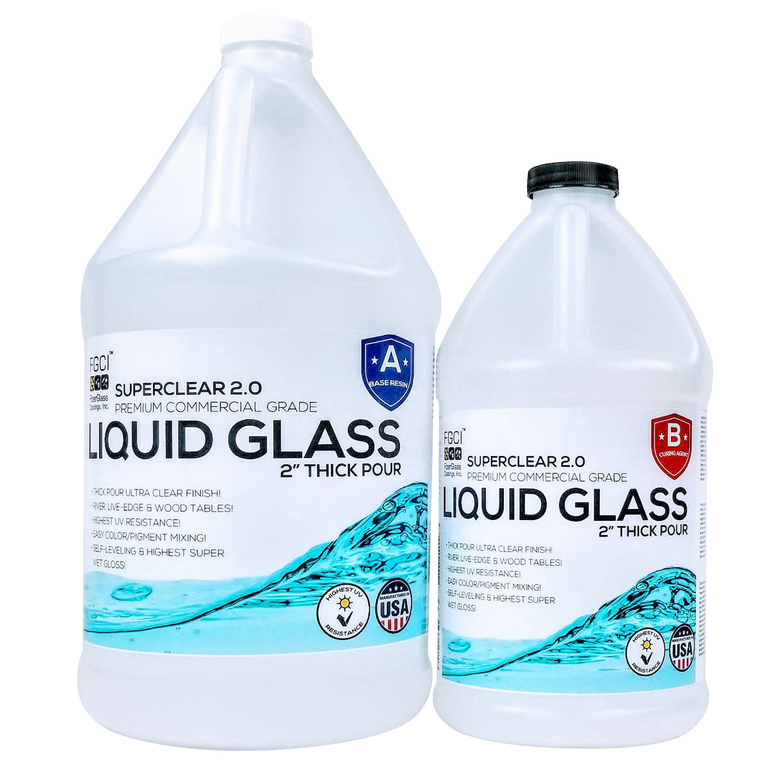 Liquid Glass Deep Pour Epoxy – 1.5 Gallon Kit
